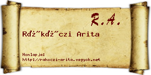 Rákóczi Arita névjegykártya